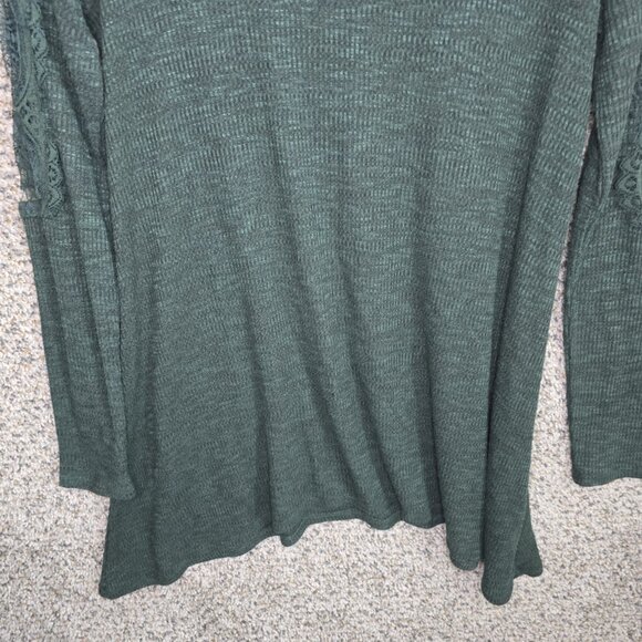 Knox Rose Top Womens Medium Green Knit  Have Accent Sleeve Casual‎ Ladies - Picture 5 of 7
